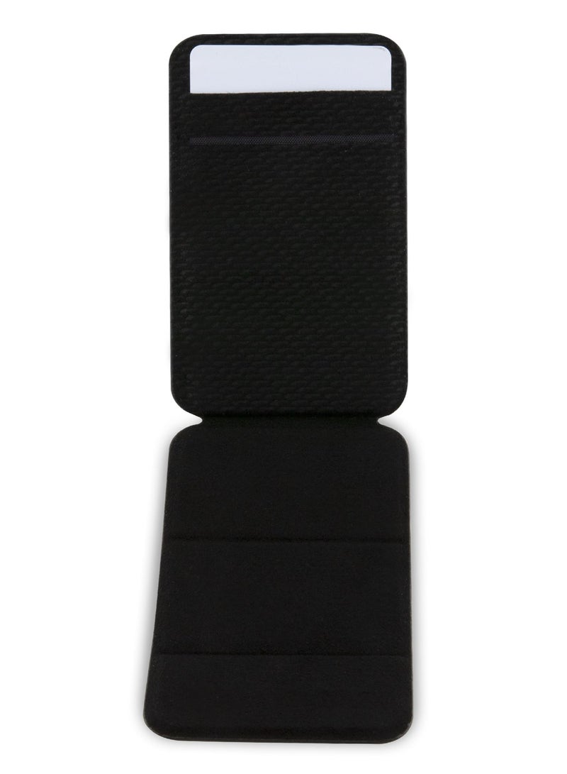 بي إم دبليو محفظة جلدية مزودة بفتحات للبطاقات من ماج سيف / جاذبية مغناطيسية / فتحتان للبطاقات / وظيفة الحامل / تصميم نحيف وأنيق - أسود - Image 4