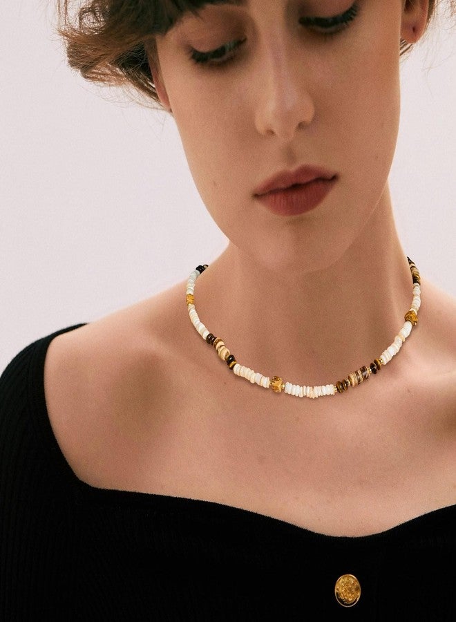 سمر لوف قلادة "حب الصيف" الرقيقة المصنوعة يدويًا والمزينة بالخرز، قلادة ساحرة من الكريستال العلاجي للنساء، هدايا للأمهات، هدايا عيد الأم، قلادة ذهبية للنساء (#8) - Image 3