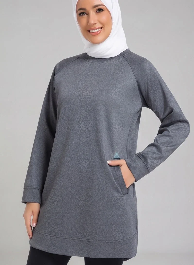 Farah Modest Activewear Long Sleeve Sweatshirt with Pockets