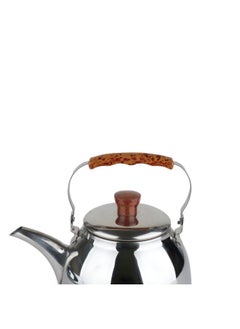 Bister Tea Kettle With Wooden Backlite Handle (0.7 Liter) | Wide Mouth With Anti-Leakage Cap Travel Mug | Silver  - Image 3