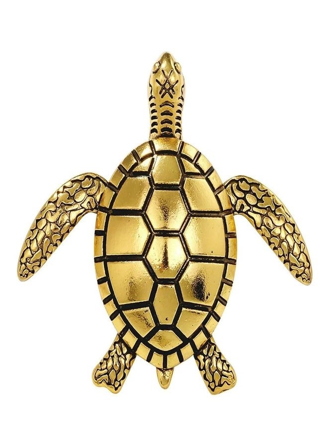 Shejuety Exquisite women's turtle brooch with unique textured shell design suitable for button scarves, button badges lapels needle skirts fabrics hats bags and other accessories jewelry gifts (gold) - Image 1