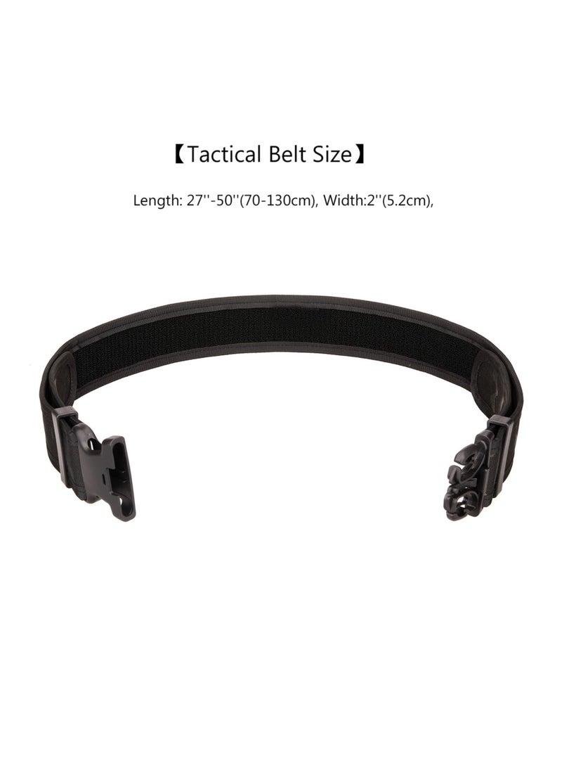 Excefore حزام تكتيكي من النايلون للرجال، أحزمة عمل للرجال، قابلة للتعديل، حزام عسكري للمشي لمسافات طويلة للرجال مع مشبك سريع الفك عالي التحمل، مناسب للعمل والسفر (تمويه، أسود بني) - Image 2