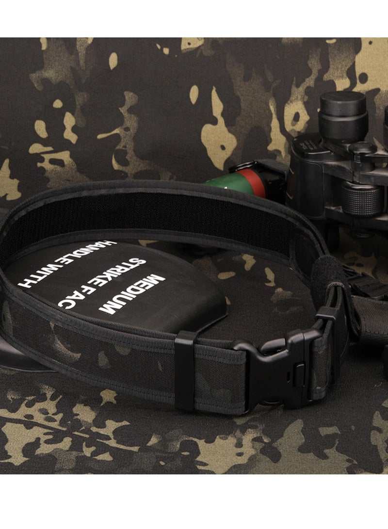 Excefore حزام تكتيكي من النايلون للرجال، أحزمة عمل للرجال، قابلة للتعديل، حزام عسكري للمشي لمسافات طويلة للرجال مع مشبك سريع الفك عالي التحمل، مناسب للعمل والسفر (تمويه، أسود بني) - Image 5