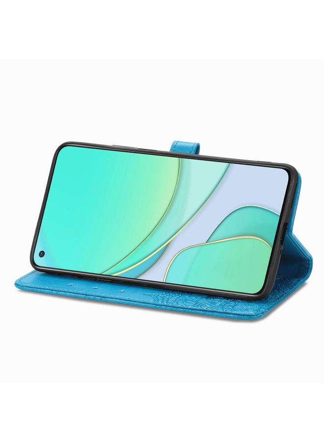 اس-توب جراب لهاتف OnePlus 8T من الجلد المنقوش بنقشة زهرة ماندالا مع حامل / فتحة بطاقة / محفظة / حبل - Image 5