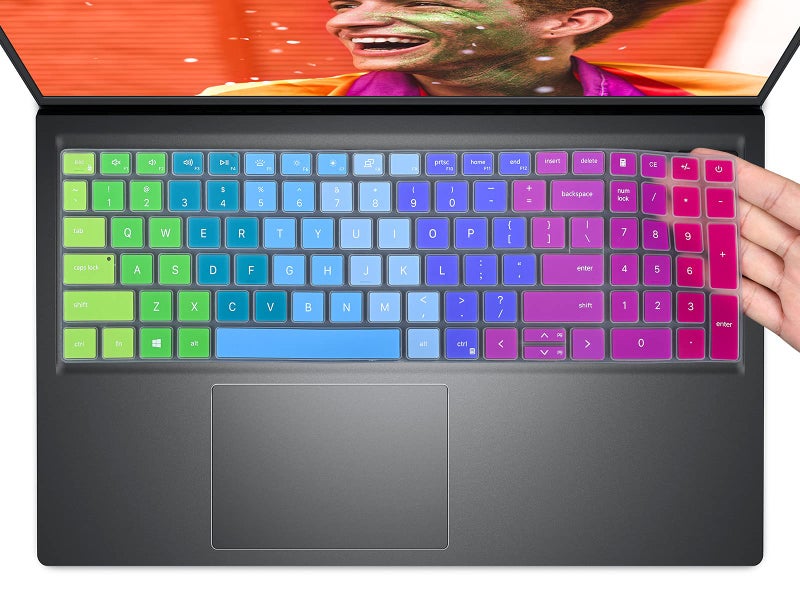 CaseBuy Colorful Keyboard Cover for 2025 Dell 15 Laptop DC15250 DC15255 15.6, Inspiron 15 3510 3511 3520 3530 3535/ Inspiron 16 5640 5645, 15.6 Dell Latitude 3520 Laptop Skin,Rainbow - Image 1