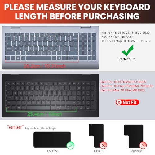 CaseBuy Colorful Keyboard Cover for 2025 Dell 15 Laptop DC15250 DC15255 15.6, Inspiron 15 3510 3511 3520 3530 3535/ Inspiron 16 5640 5645, 15.6 Dell Latitude 3520 Laptop Skin,Rainbow - Image 2