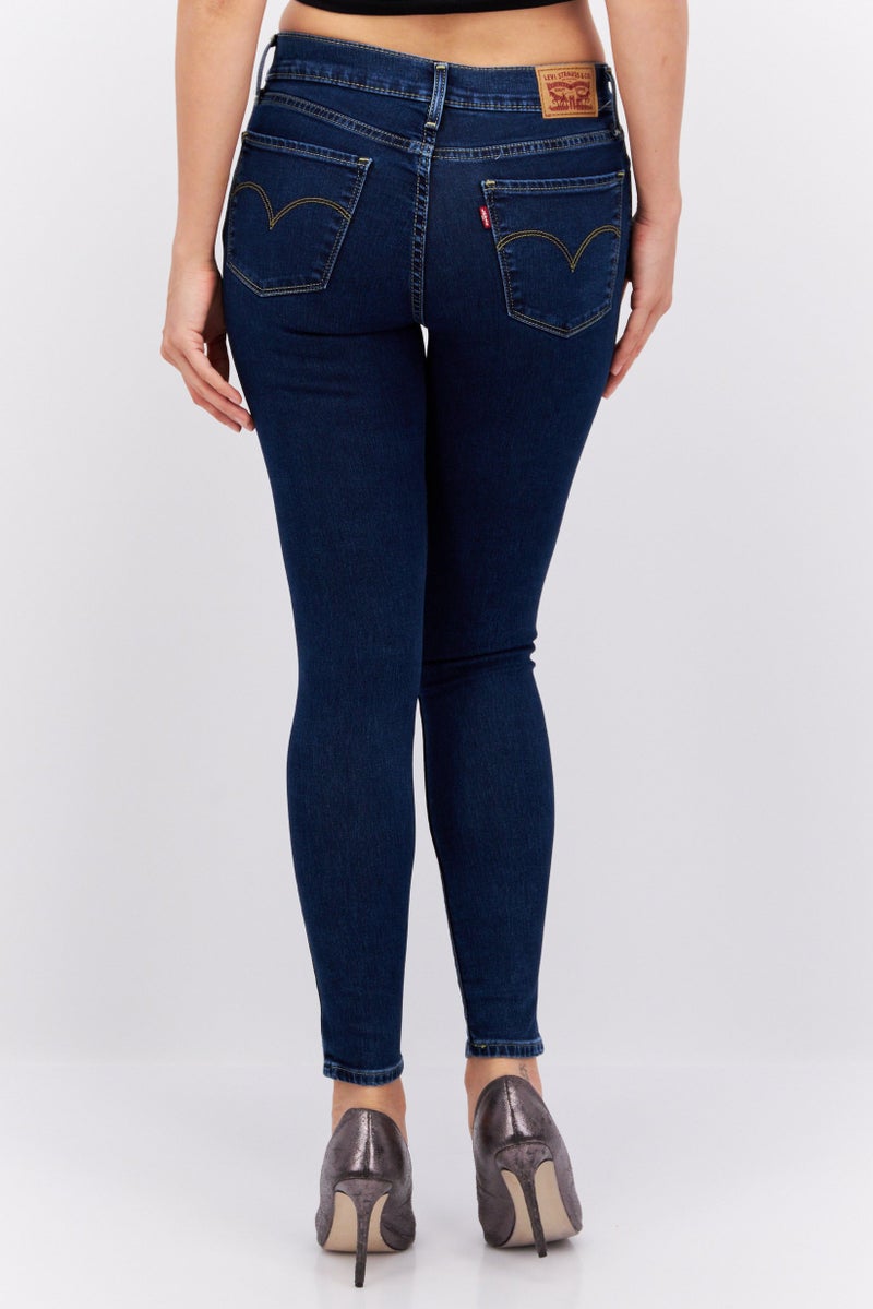 Levi's جينز نسائي سوبر سكينى مغسول بليزر، أزرق داكن - Image 4