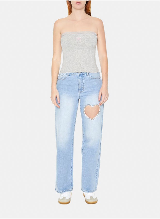 FOREVER 21 - Lace-Trim Bow Tube Top - Image 1