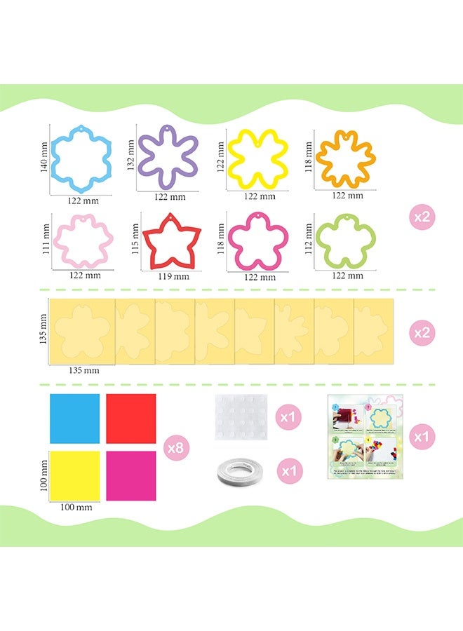 Quantum DIY Craft Kit, Suncatchers Crafts for Kids DIY Rainbow Heart Window Tissue Paper Craft Kit, Handmade Colored Paper Set for School Home Activity Art Project Birthday Party Favor Gift - Image 2