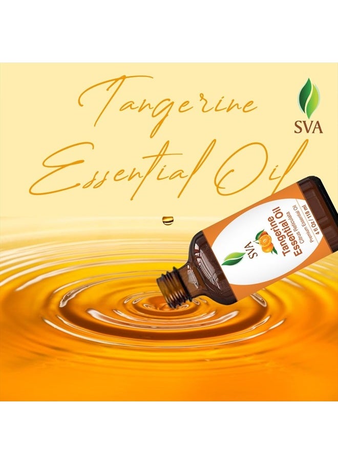SVA Organics - SVA Tangerine Oil 4 oz (118 ml) Premium Essential Oil with Dropper for Diffuser, Aromatherapy, Skin Care, Bath Products, Hair Care & Massage - Image 1