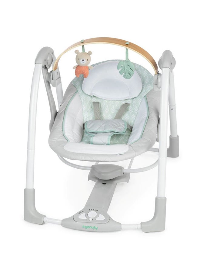 ingenuity Cozy Spot Swing n Go Portable Swing 5 Speeds And USB Powered Removable Toy Bar 0 To 9 Month - Image 1