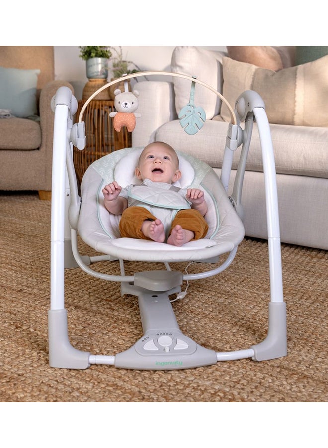 ingenuity Cozy Spot Swing n Go Portable Swing 5 Speeds And USB Powered Removable Toy Bar 0 To 9 Month - Image 4