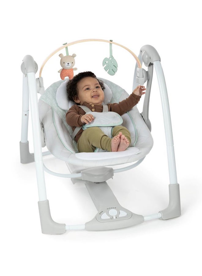 ingenuity Cozy Spot Swing n Go Portable Swing 5 Speeds And USB Powered Removable Toy Bar 0 To 9 Month - Image 2