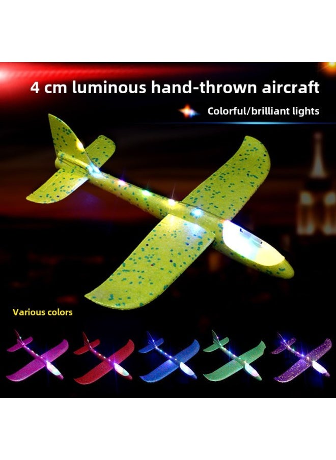 Large Hand Throwing Plane Luminous Toy Children's Foam Plane Whirling Throwing Gliding Outdoor Taxi Plane Fall Resistant-Color:random Color-Specifications:Ordinary Hand-throwing Foam Aircraft  - Image 4