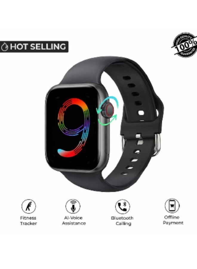 AROAQ S9 Pro Max Smart Watch with 1.85'' LCD Screen, Bluetooth Calling, Notifications, Heart Rate/SpO2/BP Monitor, Multiple Sports Modes, IP67 Waterproof Fitness Tracker for Android & iOS – Black - Image 1