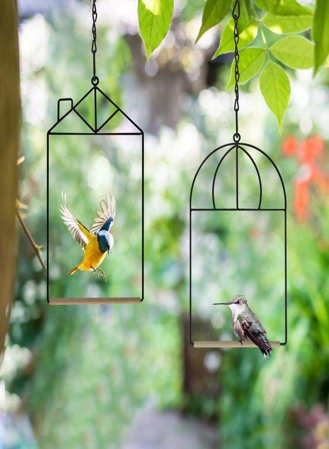 MIXXIDEA 3PK Hummingbird Perch, Hummingbird Swing with Metal Frame, Bird Swing with Wooden Dowel and Hanging Chain,Suitable for Hanging Indoor,Outdoor, Lawn,Patio,Garden - Image 5