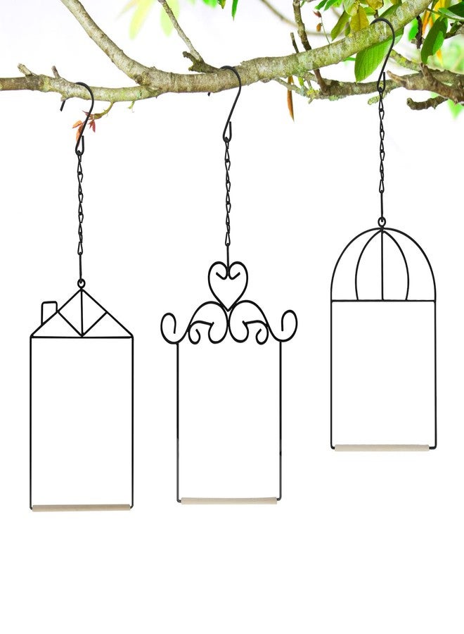 MIXXIDEA 3PK Hummingbird Perch, Hummingbird Swing with Metal Frame, Bird Swing with Wooden Dowel and Hanging Chain,Suitable for Hanging Indoor,Outdoor, Lawn,Patio,Garden - Image 1