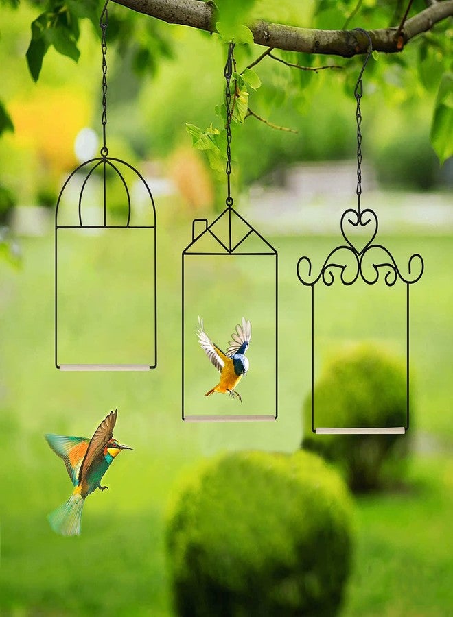 MIXXIDEA 3PK Hummingbird Perch, Hummingbird Swing with Metal Frame, Bird Swing with Wooden Dowel and Hanging Chain,Suitable for Hanging Indoor,Outdoor, Lawn,Patio,Garden - Image 4