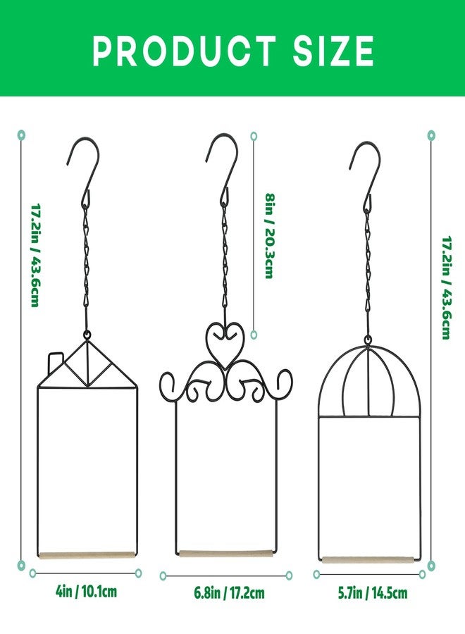 MIXXIDEA 3PK Hummingbird Perch, Hummingbird Swing with Metal Frame, Bird Swing with Wooden Dowel and Hanging Chain,Suitable for Hanging Indoor,Outdoor, Lawn,Patio,Garden - Image 2