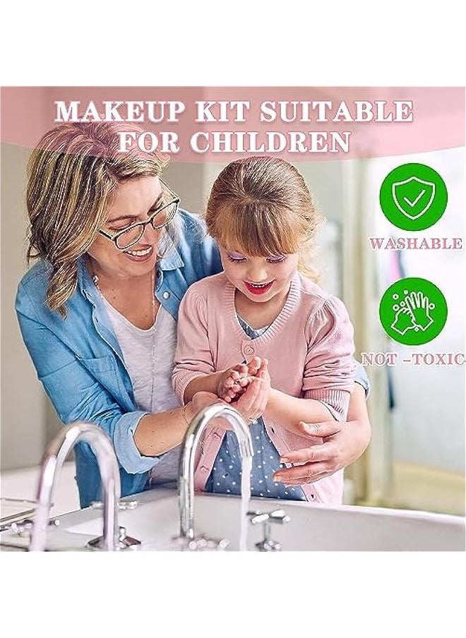 Beauenty Kids Makeup Kit, Real Kids Makeup Set Washable Makeup Set Toys for Girls with Portable Makeup Box Including Lipstick, Eye Shadows and So On, Girls Toys for Girls Aged 5 6 7+ Year Old (Pink-C)  - Image 5