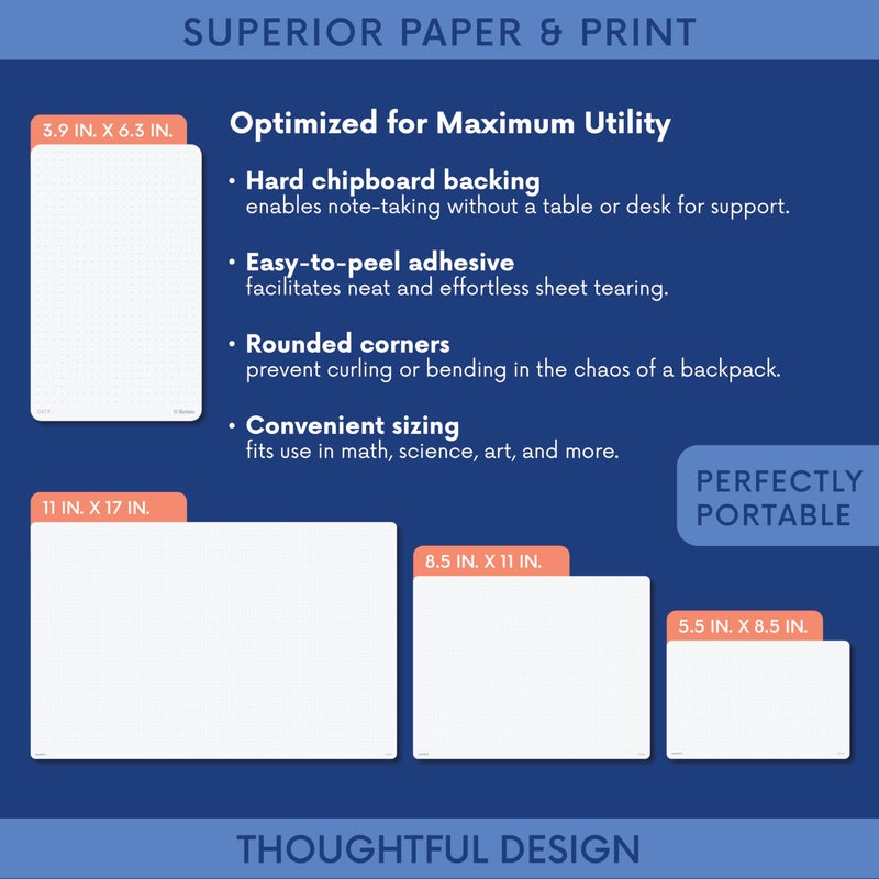 Notsu Dot Grid Desk Notepad 2 Pack | Minimalist Dotted Memo Mouse Pads with Premium Thick Paper, Small 5.5" x 8.5" - Image 5