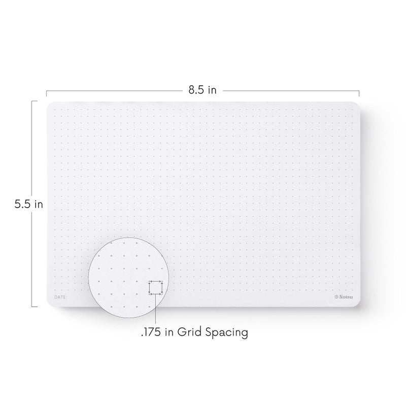 Notsu Dot Grid Desk Notepad 2 Pack | Minimalist Dotted Memo Mouse Pads with Premium Thick Paper, Small 5.5" x 8.5" - Image 4