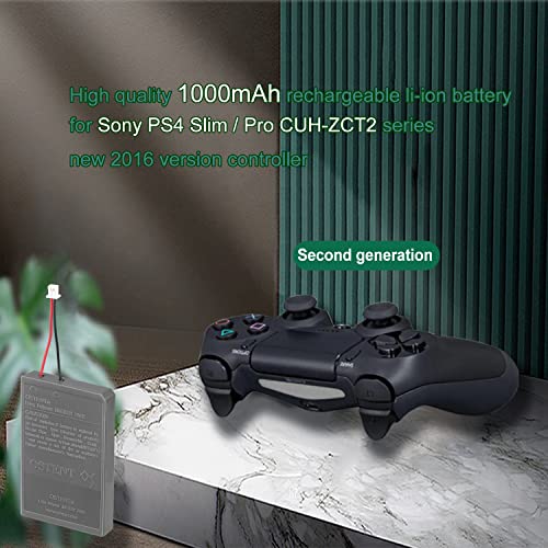OSTENT 1000mAh 3.65V 3.7Wh Rechargeable Li-ion Battery Pack Replacement for Sony PS4 Pro/Slim CUH-ZCT2 Series Bluetooth Wireless Dual Shock Controller Second Generation New Version Small Connector - Image 5