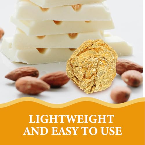 Hemoton 200pcs Gold Aluminium Foil Wrapping Paper Present Packaging Paper for Chocolates Candy Wrappers Food Safe Foil for Homemade Treats and - Image 5