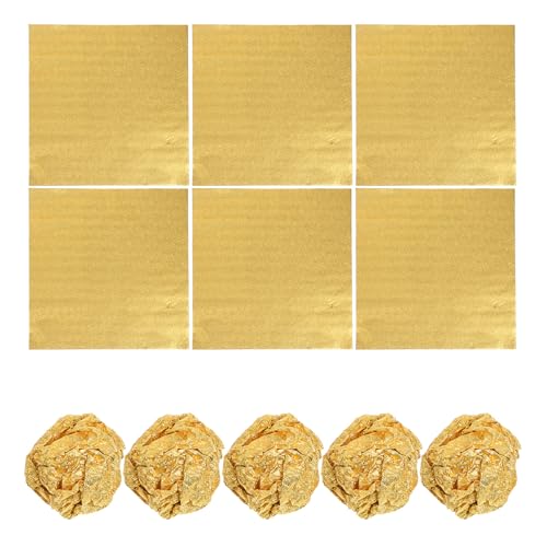 Hemoton 200pcs Gold Aluminium Foil Wrapping Paper Present Packaging Paper for Chocolates Candy Wrappers Food Safe Foil for Homemade Treats and - Image 1
