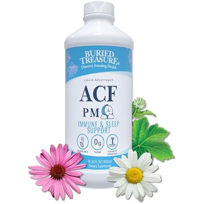 Buried Treasure ACF PM - 16 oz, 16 Servings, Nighttime Immune Support with Chamomile, Vitamin C, Echinacea, Herbal Extracts, Essential Nutrients - Image 1