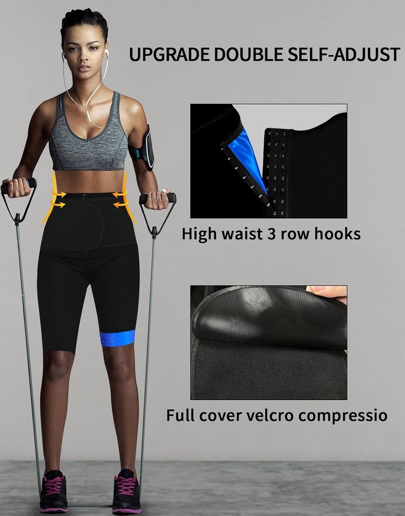 QZSH Sauna Pants Women Sweat Capris Slimming Leggings,Mesh Crotch,High Waist Workout Body Shaper Suits - Image 2