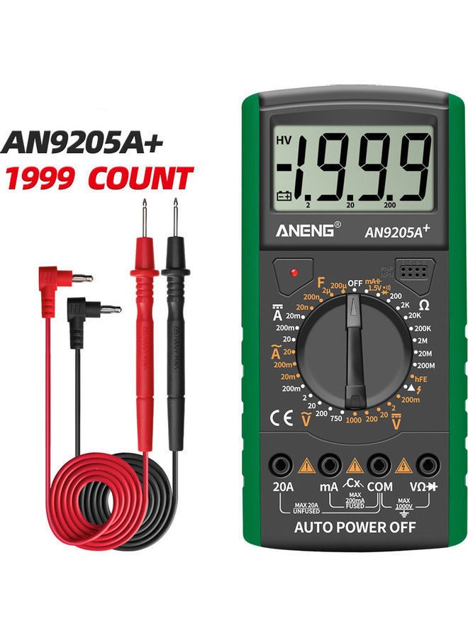 NIBEMINENT Aneng An9205a+True-rms Digital Multimeter Transistor Tester Capacitor Automotive Electrical Capacitance Meter Temp Diode green 20*20*20cm - Image 5