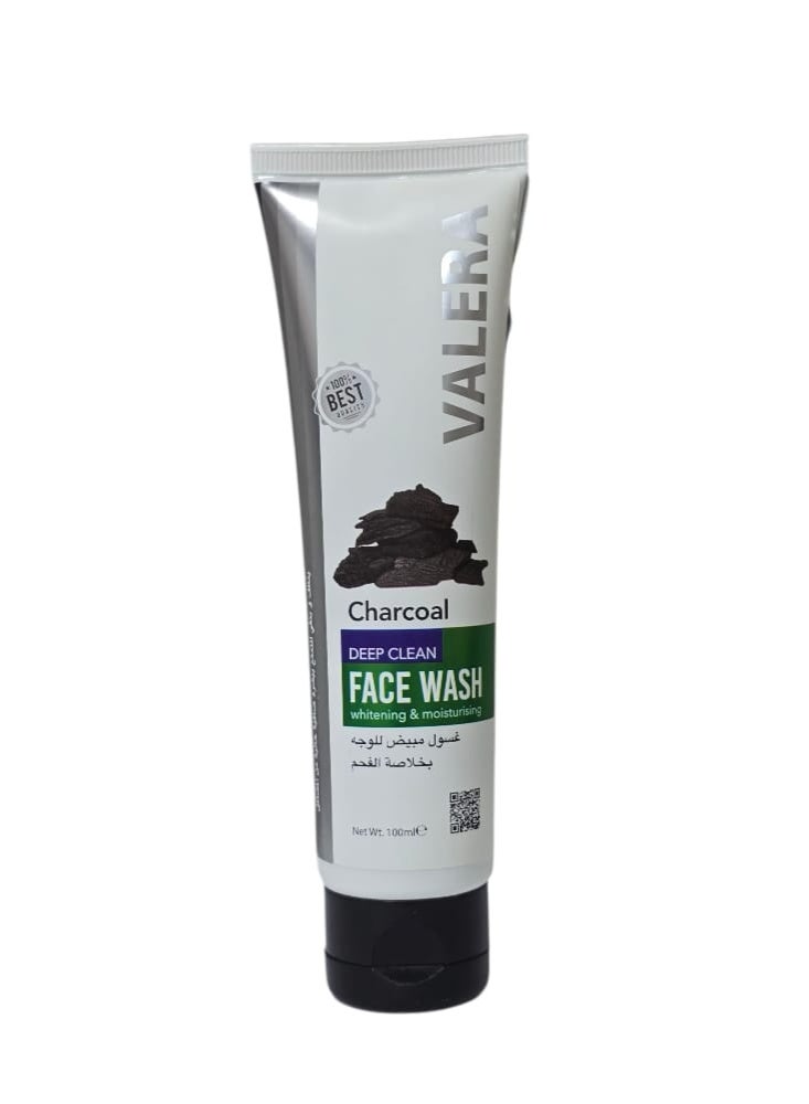 Valera Face Wash Whitening & Moistuising Charcoal 100ml