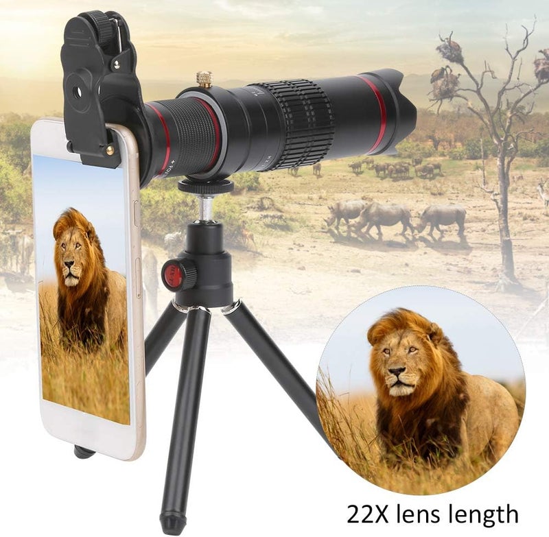 cheekyglo Monocular Telescope with Tripod and Phone Clip, 22X Zoom Telephoto Telescope for Smartphone, for Games/Concerts/Travel/Bird Watching/Camping/Hiking - Image 4