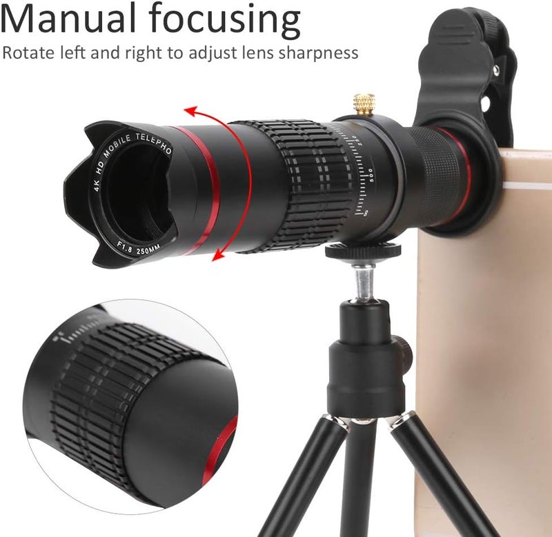 cheekyglo Monocular Telescope with Tripod and Phone Clip, 22X Zoom Telephoto Telescope for Smartphone, for Games/Concerts/Travel/Bird Watching/Camping/Hiking - Image 3
