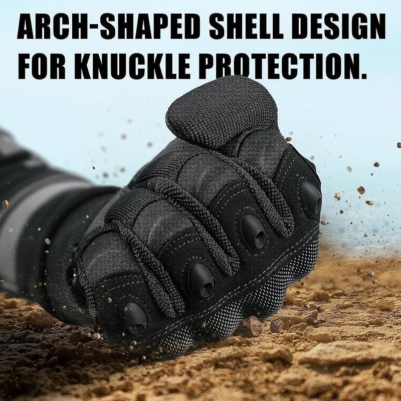 Aputue Motorcycle Gloves, L Size Black Protective Biker Gloves Hard Knuckle Breathable Material, Touchscreen Compatible Riding Gloves for Motorcycle Cycling Outdoor Driving Motorbike Accessories - Image 3