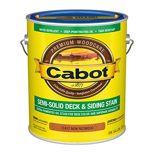 Cabot Semi-Solid Wood Stain + Sealer, Low VOC, New Redwood, Gallon - Image 1