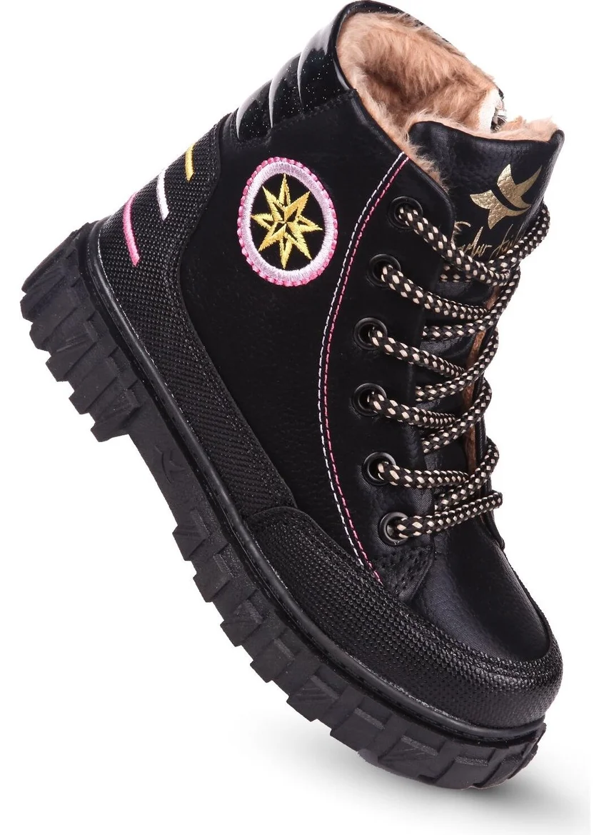 Kaptan Junior Girl's Boots with Fur Inside Pstr 500