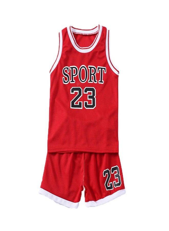 Tiuredx Toddler Baby Boys Basketball Jersey Outfit Toddler Kids Sports Shorts Set Summer Clothes Tank Top Track Shorts - Image 1