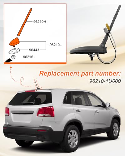 JUQAFY Roof Antenna & Base Fit for Kia Sorento 2011 2012 2013 2014 2015, Replace 96210-1u000 - Image 5