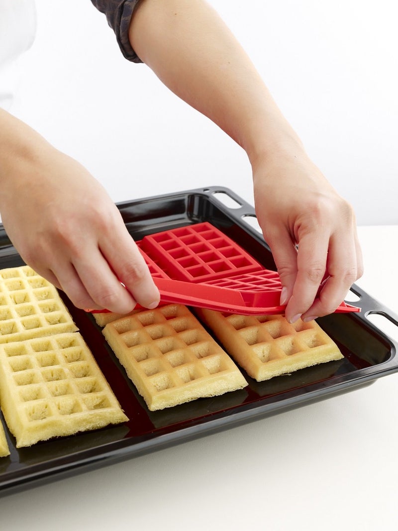 Lekue Silicone Waffle Mold, Model #, Red, Set of 2 - Image 3