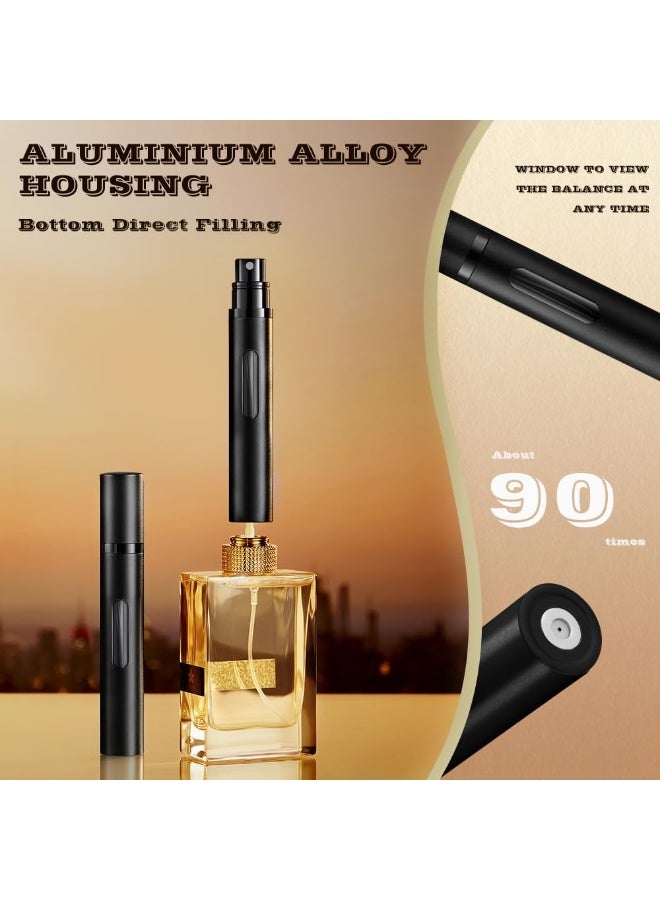 10 مل رذاذ عطر قابل للاستبدال للسفر، زجاجة عطر سفلية الملء، موزع عطر مصغر، رذاذ محمول بحجم جيب مناسب للرجال والنساء، هدايا رحلات سفن أو سيارات، 3 قطع (أسود-رمادي-فضي) - Image 3