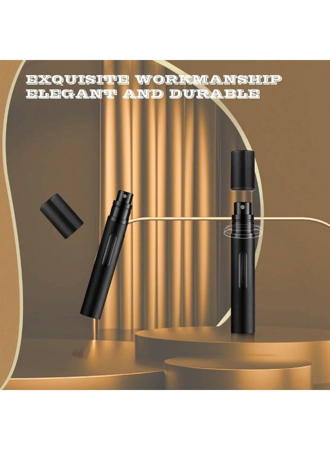 10 مل رذاذ عطر قابل للاستبدال للسفر، زجاجة عطر سفلية الملء، موزع عطر مصغر، رذاذ محمول بحجم جيب مناسب للرجال والنساء، هدايا رحلات سفن أو سيارات، 3 قطع (أسود-رمادي-فضي) - Image 4