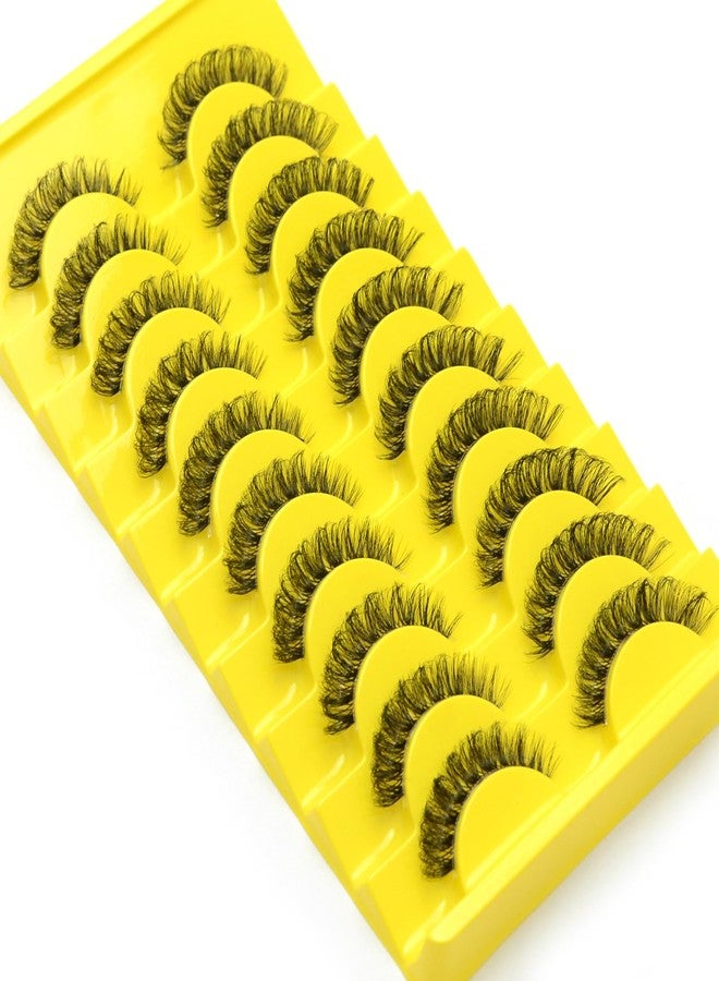 Luwigs Wispy Fluffy Eye Lashes False Eyelashes Faux Mink Eyelashes 3D Volume False Eyelashes Thick Soft Curly Fake Lashes 10 Pairs Black - Image 1