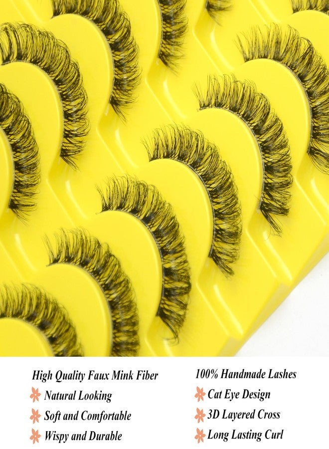 Luwigs Wispy Fluffy Eye Lashes False Eyelashes Faux Mink Eyelashes 3D Volume False Eyelashes Thick Soft Curly Fake Lashes 10 Pairs Black - Image 2