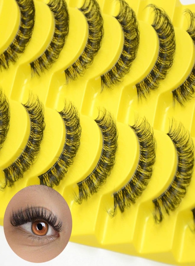 Luwigs Wispy Fluffy Eye Lashes False Eyelashes Faux Mink Eyelashes 3D Volume False Eyelashes Thick Soft Curly Fake Lashes 10 Pairs Black - Image 3