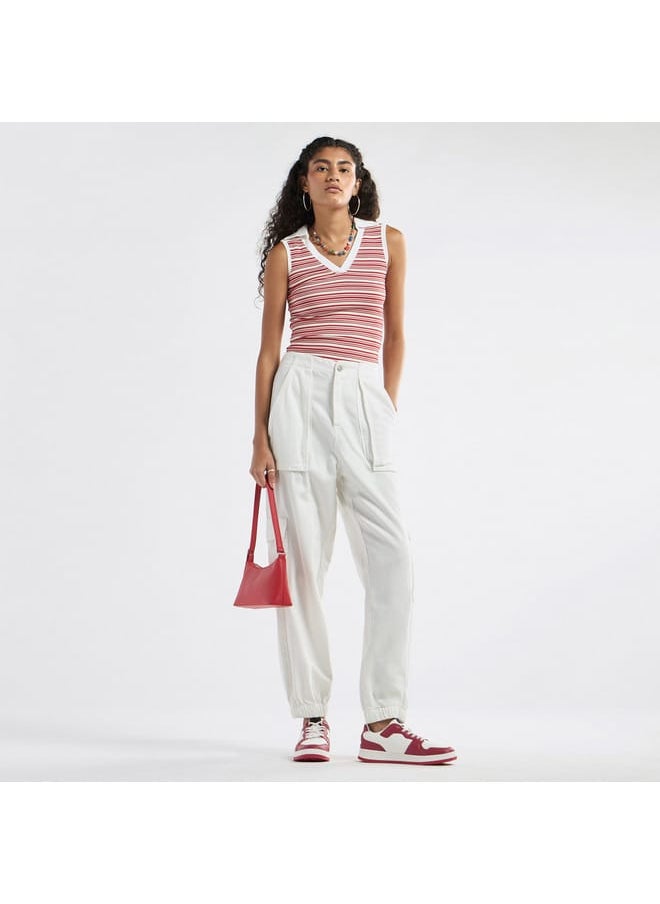 FAV Striped Collared Sleeveless Top  - Image 2