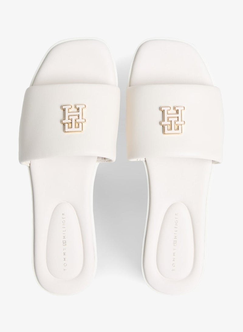 TOMMY HILFIGER Leather TH Monogram Strap Mules - Image 1
