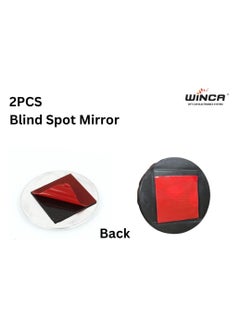 WINCA Winca 1pcs Blind Spot Car Mirrors, 2 Inch Round HD Glass Convex Rear View Wide Angle Side Mirror Blindspot with Self Adhesive Back for Universal Vehicles For Safe Driving (Black)  - Image 3