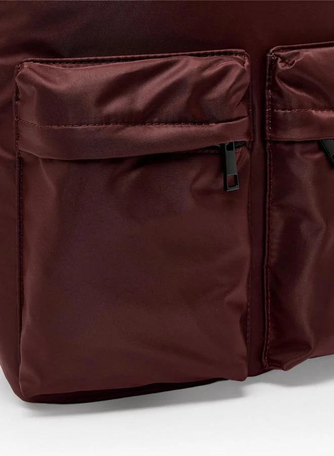 Duchini BURGUNDY Men Logo Embroidered Backpack  | Best Price UAE
